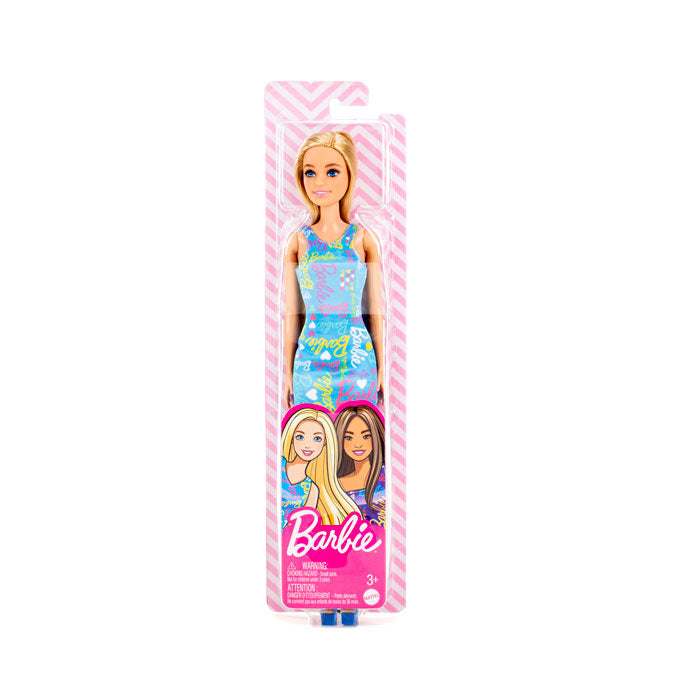 Barbie Doll Multi Coloured Logo Print Dress With Sandals