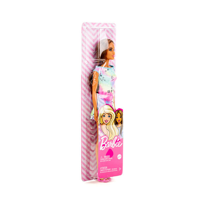 Barbie Classic Doll Straight Brown Hair Summer Dress 30cm