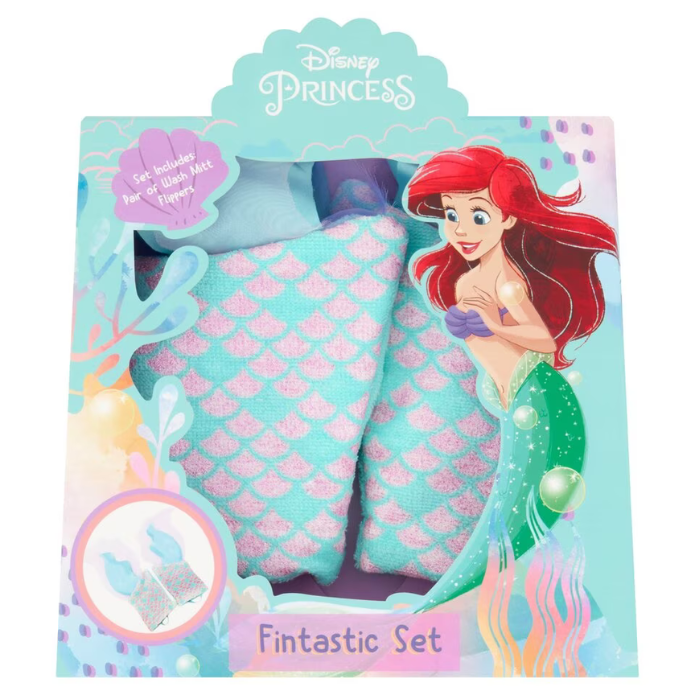 Disney Princess fintastic set Includes Wash Mitt and Flippers