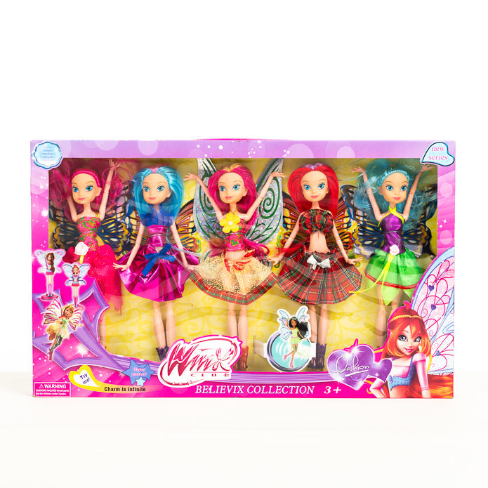 Fashion Dolls With Wings  5 Pack