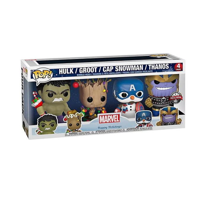 POP Marvel: Holiday Bobble Head Hulk/ Groot / Cap Snowman / Thanos