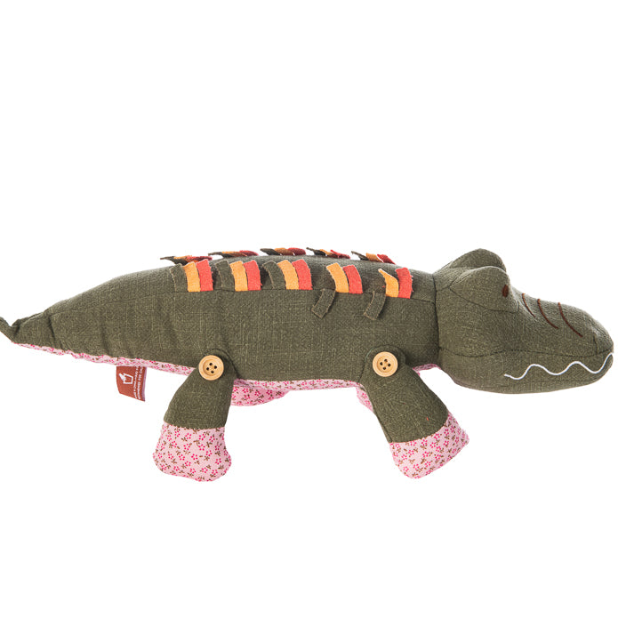 Patchworks Woven Fabric Crocodile Soft Toy