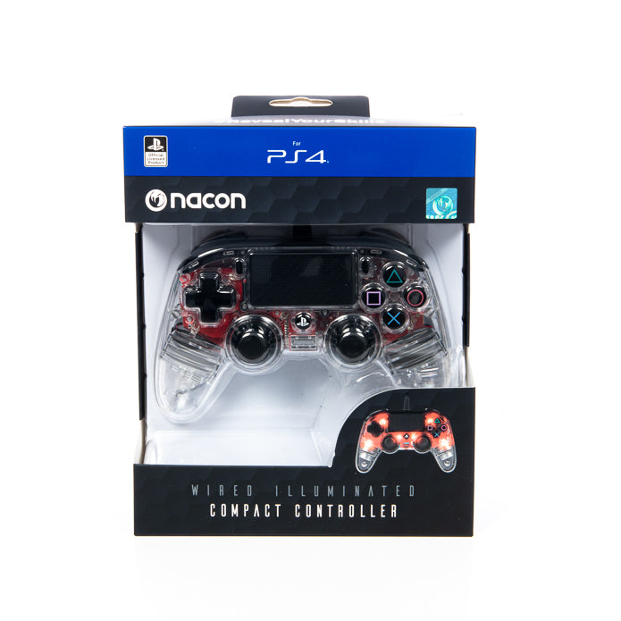 Nacon Wired Compact Controller Illuminated Red PS4